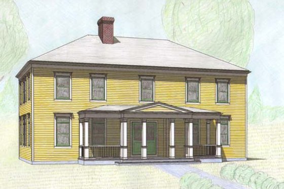 Exterior - Front Elevation for Classical House Plan #477-7 - 4 bed, 3.5 bath