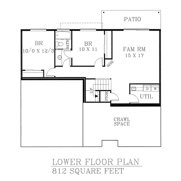Craftsman Floor Plan - Lower Floor Plan #53-226