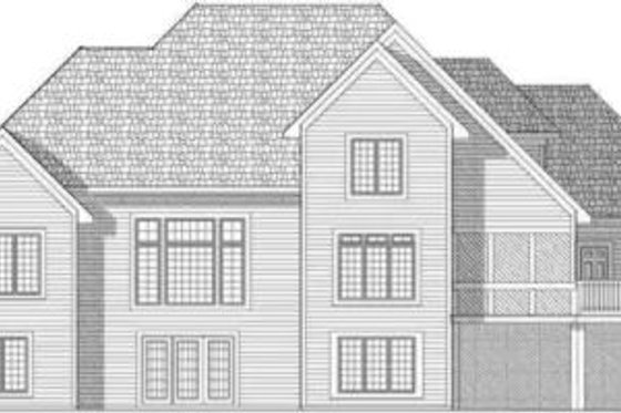Exterior - Rear Elevation for Traditional House Plan #70-646 - 4 bed, 3.5 bath