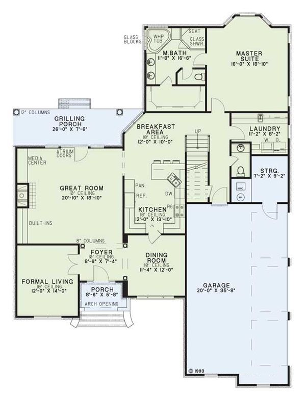 House Plan Design - European Floor Plan - Main Floor Plan #17-284
