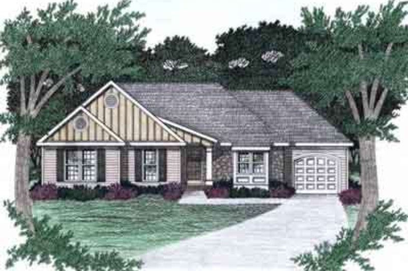 Ranch Style House Plan - 3 Beds 2 Baths 1303 Sq/Ft Plan #129-140