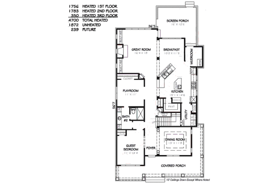 Floor Plan - Main Floor for Traditional House Plan #424-217 - 5 bed, 4 bath