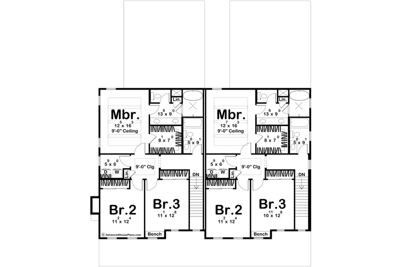 Home Plan - Floor Plan - Upper Floor for Farmhouse House Plan #455-812 - 3 bed, 3 bath