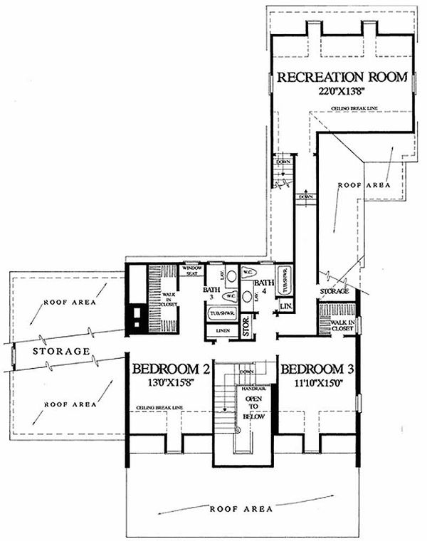 Southern Floor Plan - Upper Floor Plan #137-140