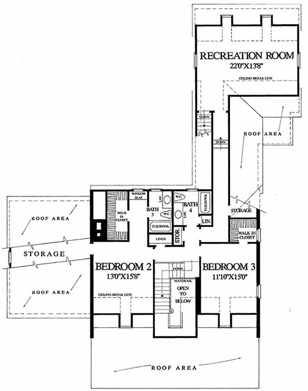 House Blueprint - Southern Floor Plan - Upper Floor Plan #137-140