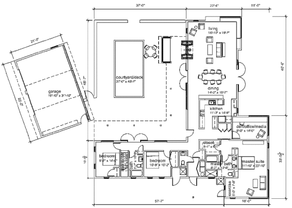 Modern Floor Plan - Main Floor Plan #433-2