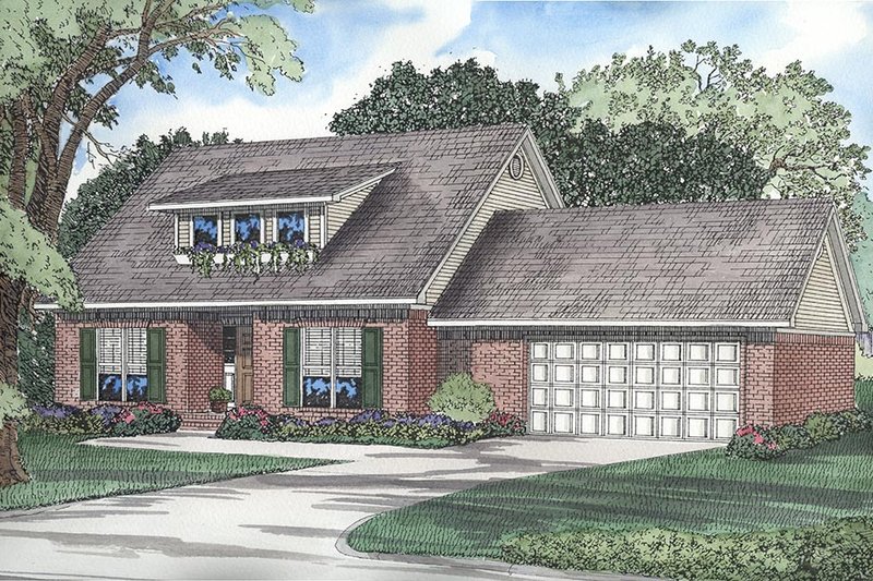 Colonial Style House Plan - 3 Beds 2.5 Baths 1713 Sq/Ft Plan #17-237
