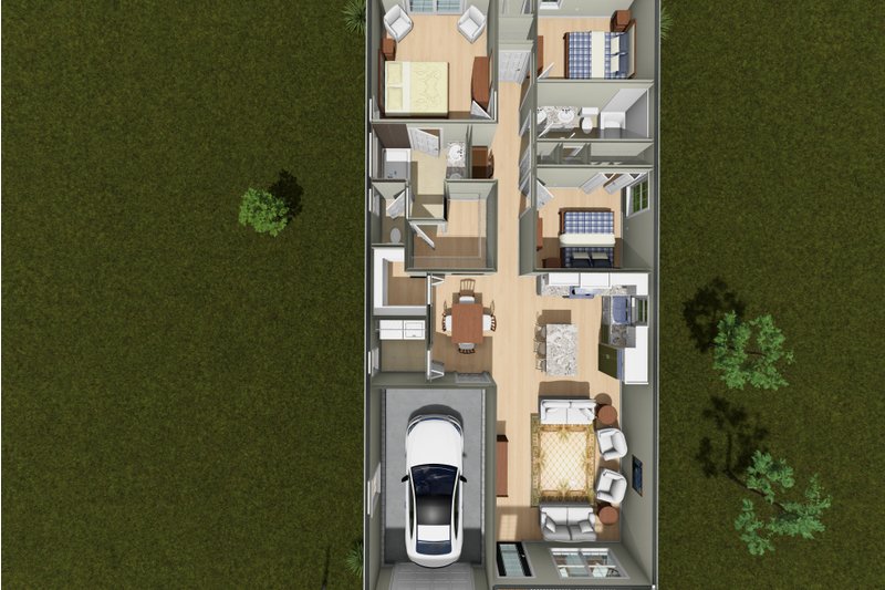 Home Plan - Floor Plan - Main Floor 1 for Cottage House Plan #513-2496 - 3 bed, 2 bath