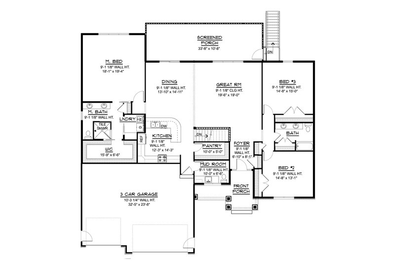 House Plan Design - Floor Plan - Main Floor for Ranch House Plan #1064-172 - 4 bed, 3.5 bath