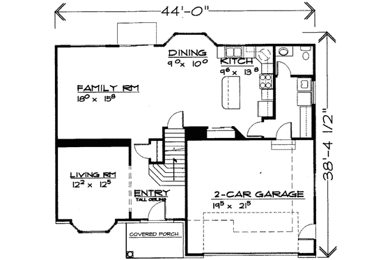 Floor Plan - Main Floor for Traditional House Plan #308-125 - 4 bed, 2.5 bath