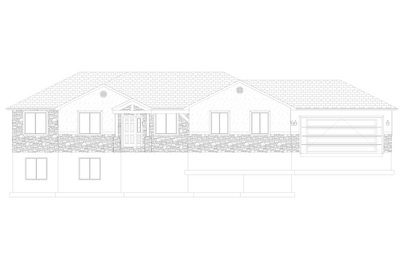 House Plan Design - Exterior - Front Elevation 4 for Ranch House Plan #1060-234 - 3 bed, 2 bath