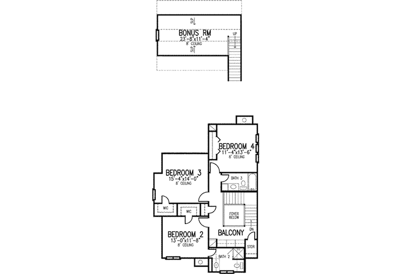 Home Plan - Floor Plan - Upper Floor for European House Plan #410-403 - 4 bed, 4.5 bath