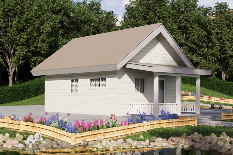 House Blueprint - Exterior - Front Elevation 3 for Farmhouse House Plan #1106-160, 1 bath