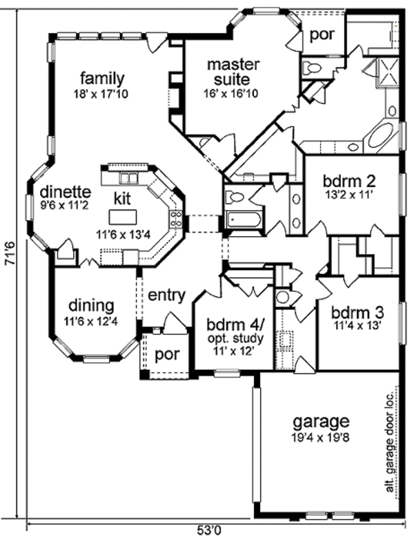 House Plan Design - Traditional Floor Plan - Main Floor Plan #84-248