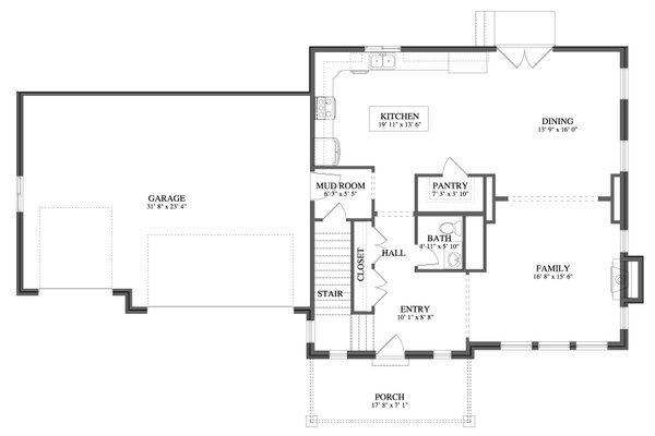Dream House Plan - Farmhouse Floor Plan - Main Floor Plan #1060-453