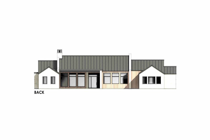 Dream House Plan - Exterior - Rear Elevation 2 for Modern House Plan #1096-78 - 3 bed, 2 bath