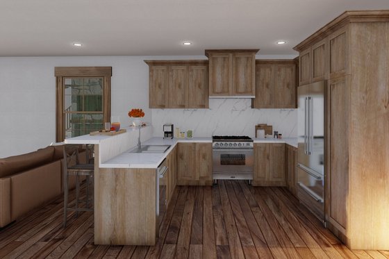 Interior - Kitchen 2 for Cabin House Plan #923-416 - 3 bed, 2 bath