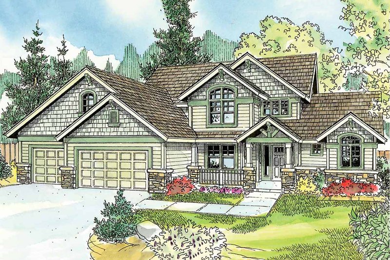 Dream House Plan - Craftsman Exterior - Front Elevation Plan #124-759