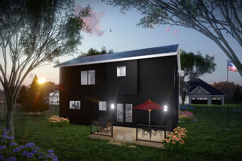 House Blueprint - Exterior - Rear Elevation for Modern House Plan #70-1503 - 3 bed, 2.5 bath