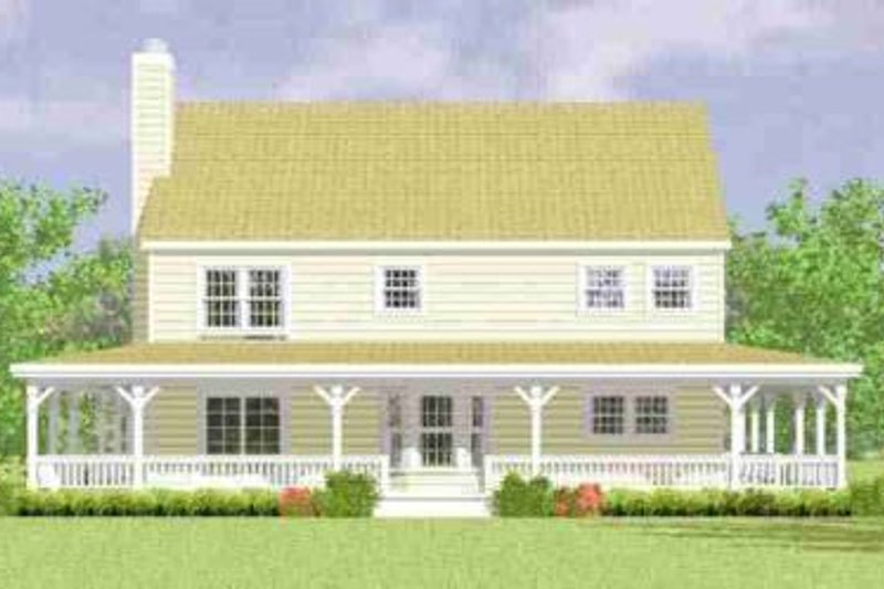 Home Plan - Exterior - Rear Elevation for Country House Plan #72-341 - 4 bed, 3 bath