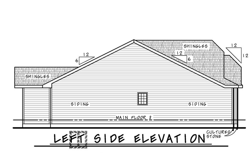 House Blueprint - Exterior - Other Elevation for Farmhouse House Plan #20-2444 - 3 bed, 2 bath