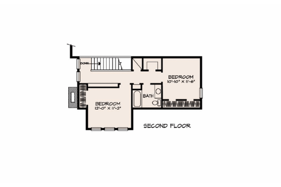 Floor Plan - Upper Floor for Bungalow House Plan #140-140 - 3 bed, 2.5 bath