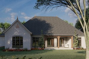 Exterior - Rear Elevation for Ranch House Plan #923-94 - 2 bed, 2.5 bath