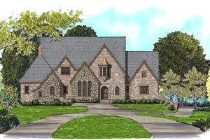 European Exterior - Front Elevation Plan #413-890