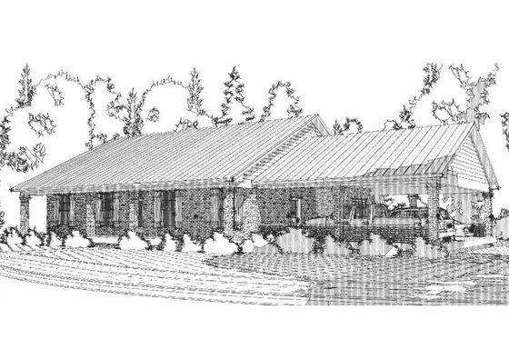 Exterior - Front Elevation for Country House Plan #63-394 - 2 bed, 2 bath