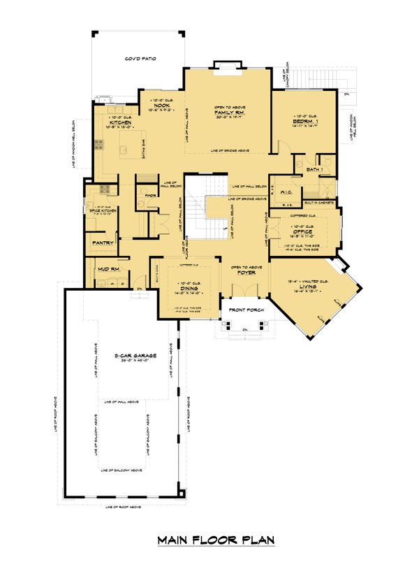 Contemporary Floor Plan - Main Floor Plan #1066-140