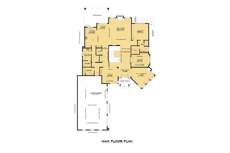 Architectural House Design - Floor Plan - Main Floor for Contemporary House Plan #1066-140 - 6 bed, 6.5 bath