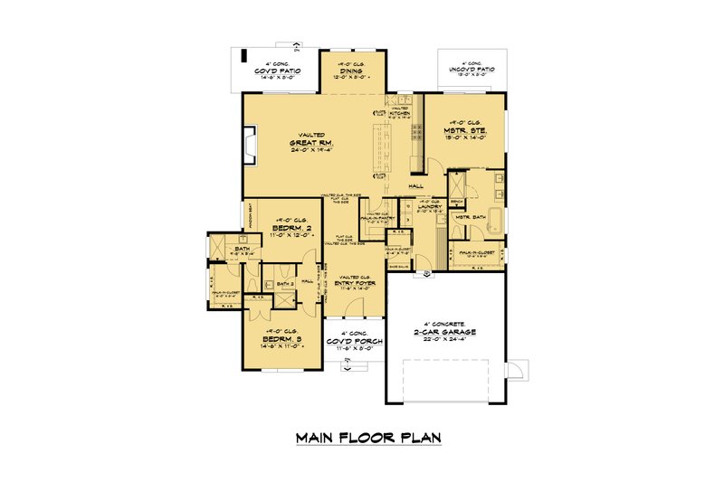House Plan Design - Floor Plan - Main Floor for Contemporary House Plan #1066-181 - 3 bed, 3 bath