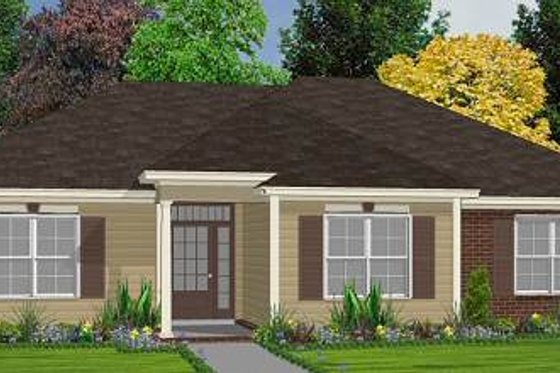Exterior - Front Elevation for Traditional House Plan #63-147 - 3 bed, 2 bath
