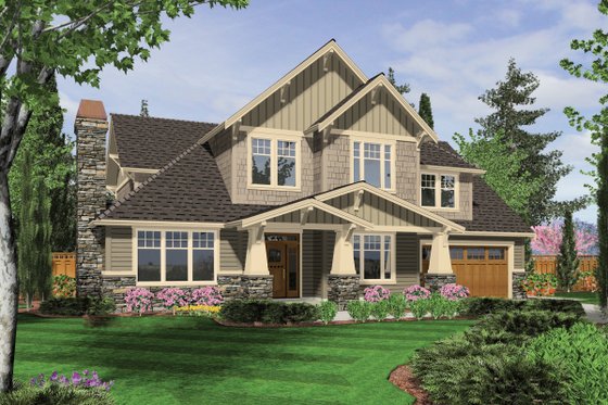 Exterior - Front Elevation 3 for Craftsman House Plan #48-611 - 4 bed, 2.5 bath