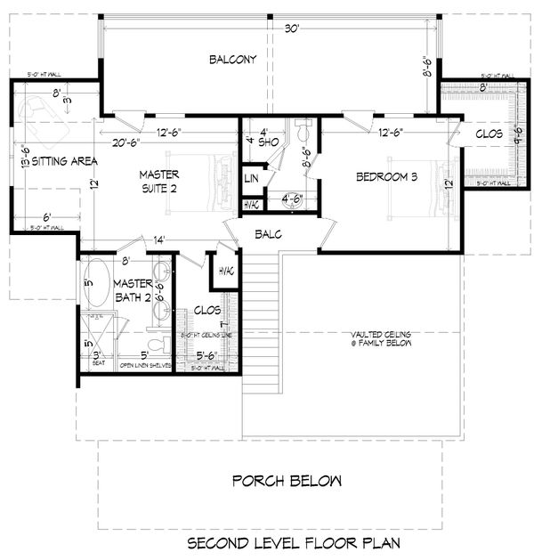 Architectural House Design - Cabin Floor Plan - Upper Floor Plan #932-48