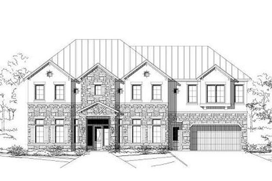 Exterior - Front Elevation for European House Plan #411-488 - 4 bed, 3.5 bath