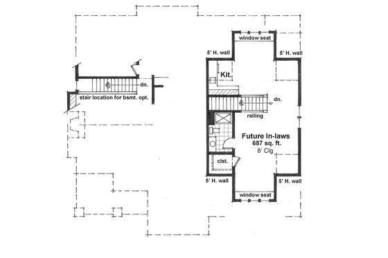 Floor Plan - Upper Floor for Craftsman House Plan #51-519 - 3 bed, 2 bath