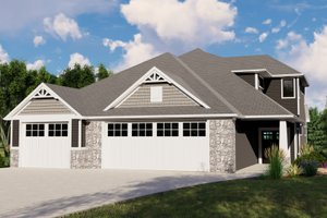 Cottage Exterior - Front Elevation Plan #1064-107
