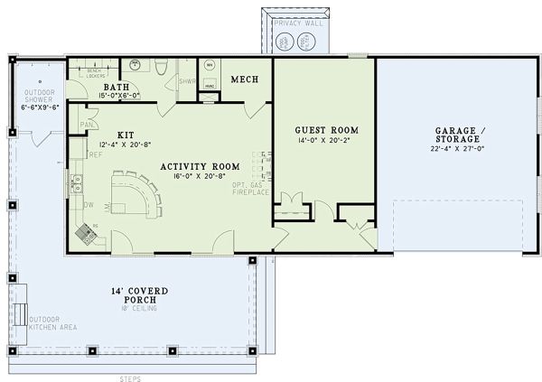 Architectural House Design - European Floor Plan - Main Floor Plan #17-2576
