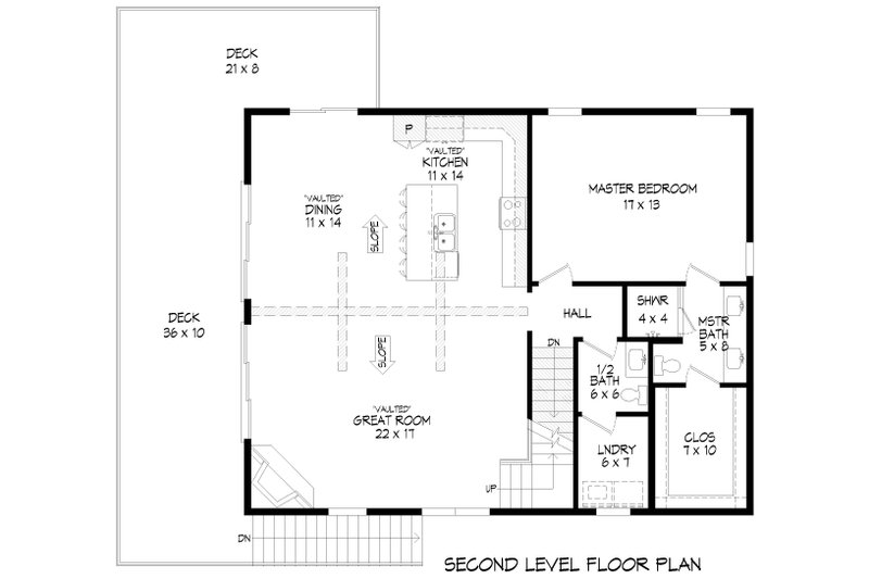 House Blueprint - Floor Plan - Upper Floor for Country House Plan #932-1262 - 2 bed, 4 bath