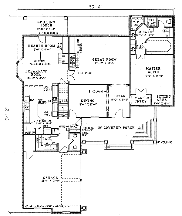 House Design - Country Floor Plan - Main Floor Plan #17-287