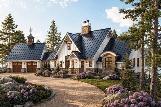 Exterior - Front Elevation for Farmhouse House Plan #928-414 - 3 bed, 3 bath