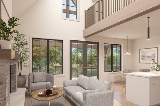 Interior - Family Room for Cabin House Plan #1114-2 - 2 bed, 2 bath