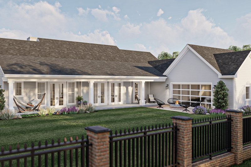 House Blueprint - Exterior - Rear Elevation for Southern House Plan #455-558 - 3 bed, 2.5 bath