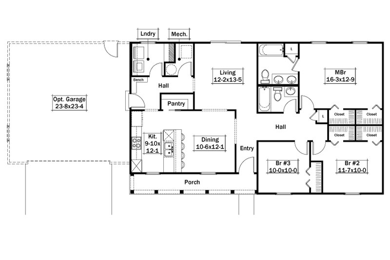 House Plan Design - Floor Plan - Other Floor for Farmhouse House Plan #57-701 - 3 bed, 2 bath