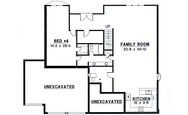 Traditional Floor Plan - Lower Floor Plan #67-386
