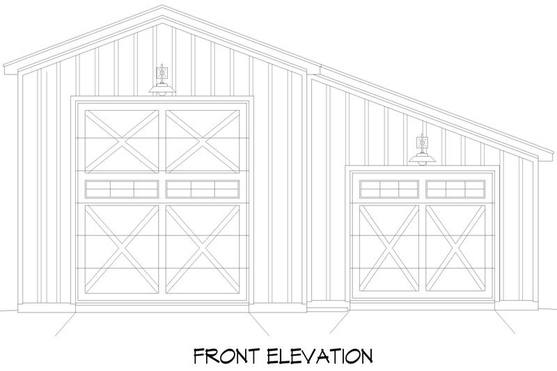 Architectural House Design - Exterior - Front Elevation 3 for Barndominium House Plan #932-1175, 0 bath