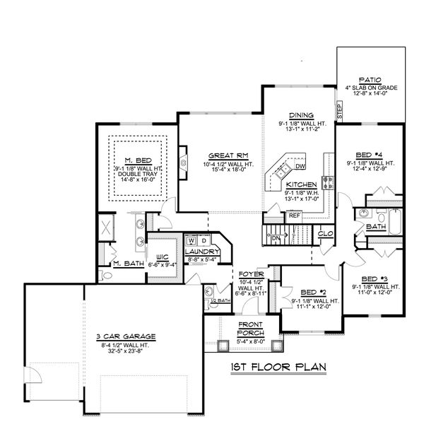 House Plan Design - Ranch Floor Plan - Main Floor Plan #1064-82