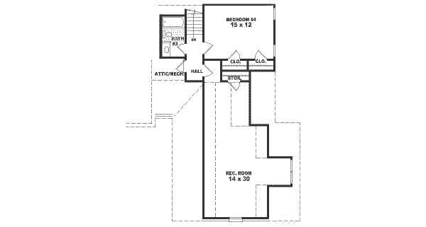 Southern Floor Plan - Upper Floor Plan #81-390