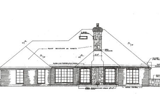 Exterior - Rear Elevation for European House Plan #310-386 - 4 bed, 3.5 bath